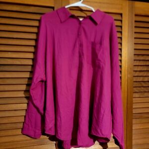 Women's Torrid Pink Button Collar Relaxed Shirt